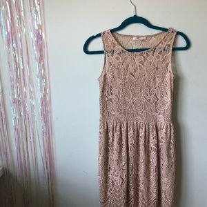 Pink/nude lace dress